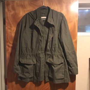 Olive utility anorak jacket